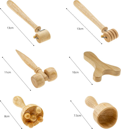 Kit de Madérothérapie Visage - Ensemble Complet de Massage en Bois pour Soin et Raffermissement de la Peau