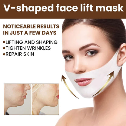 Masque V-Lifting Raffermissant – Sculpte et Redéfinit Votre Visage pour un Effet Anti-Rides et Réduction du Double Menton (5 Pièces)