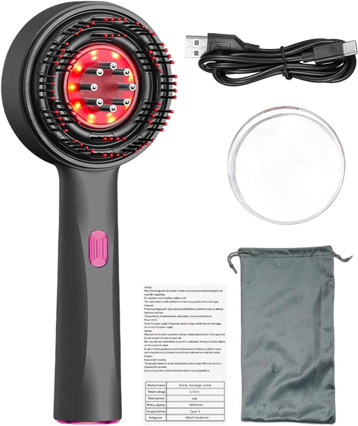 Electric Scalp Massager and Hair Growth Comb with Oil Applicator for Enhanced Hair Growth Stimulation