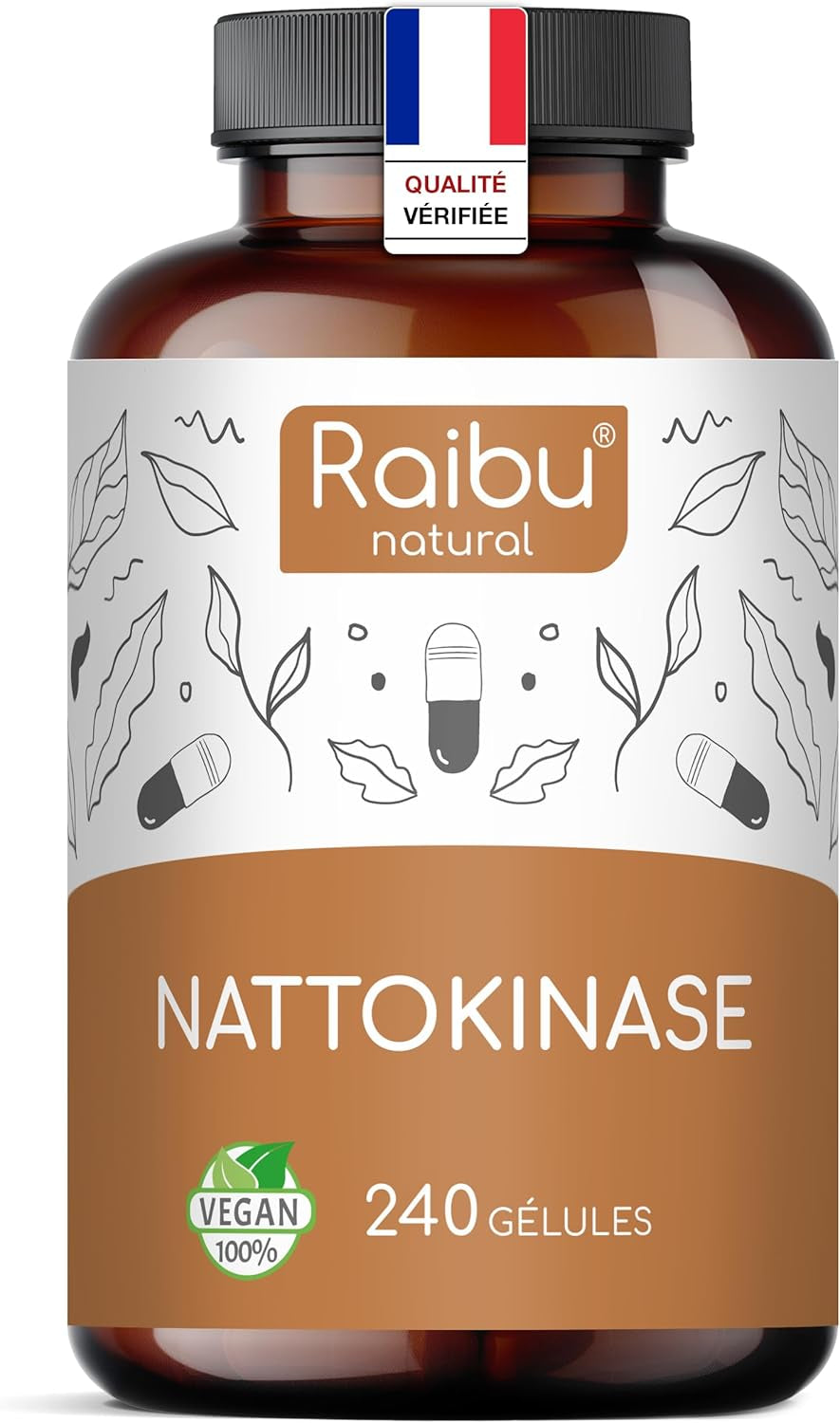 Nattokinase 100 mg (20 000 FU) - Formule Vegan Haute Puissance avec 240 Gélules Sans Additifs pour un Soutien Optimal de la Santé