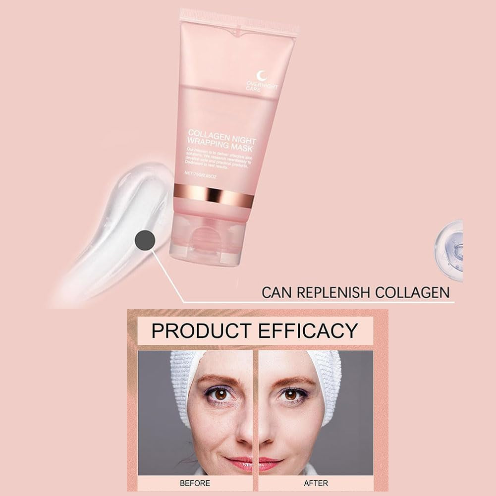 Masque de Nuit au Collagène Peel-Off – Soin Raffermissant et Liftant Intense de 75g pour une Peau Éclatante et Rajeunie