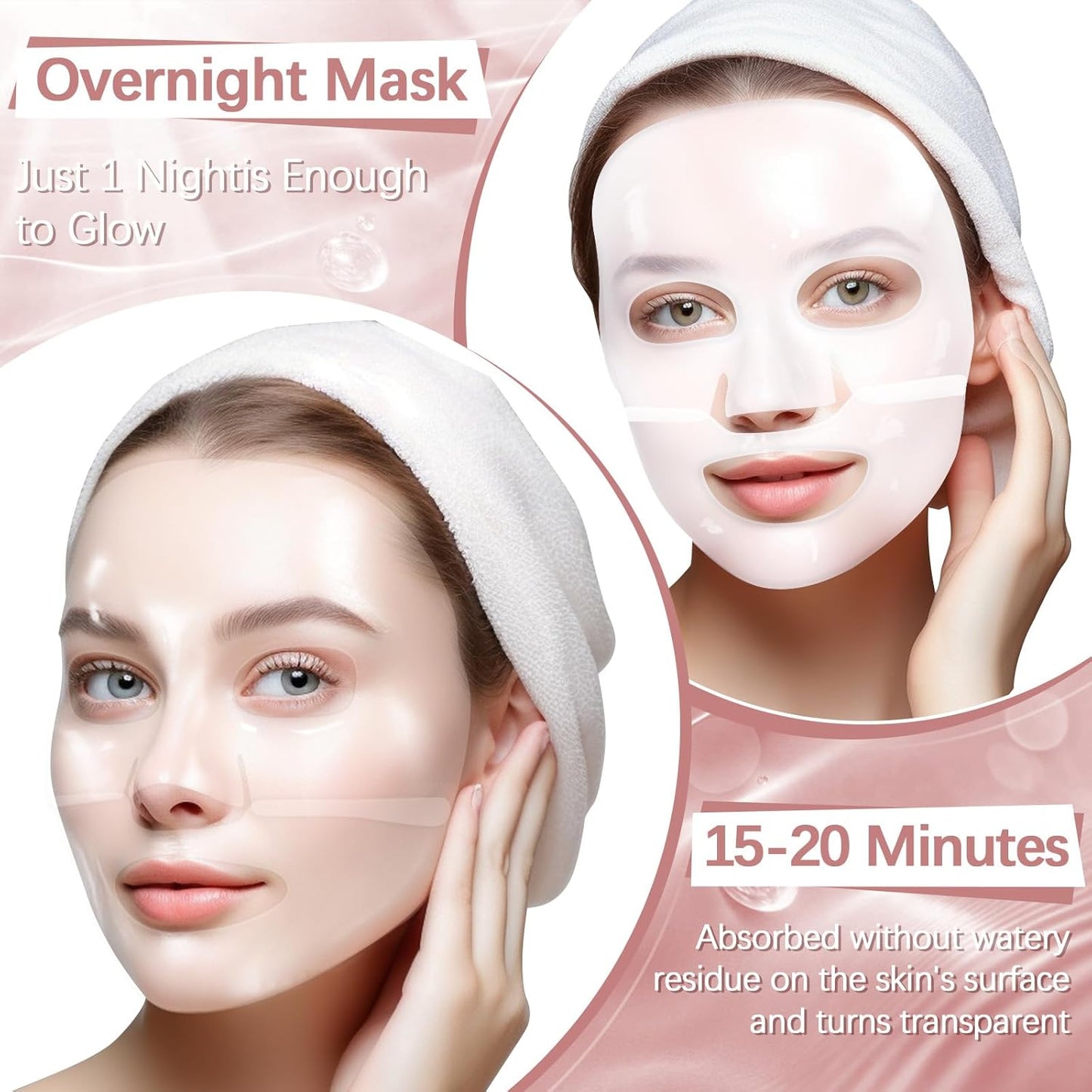 Masque Collagène Bio - 5 Pièces, Anti-Âge et Hydratant pour un Teint Radieux