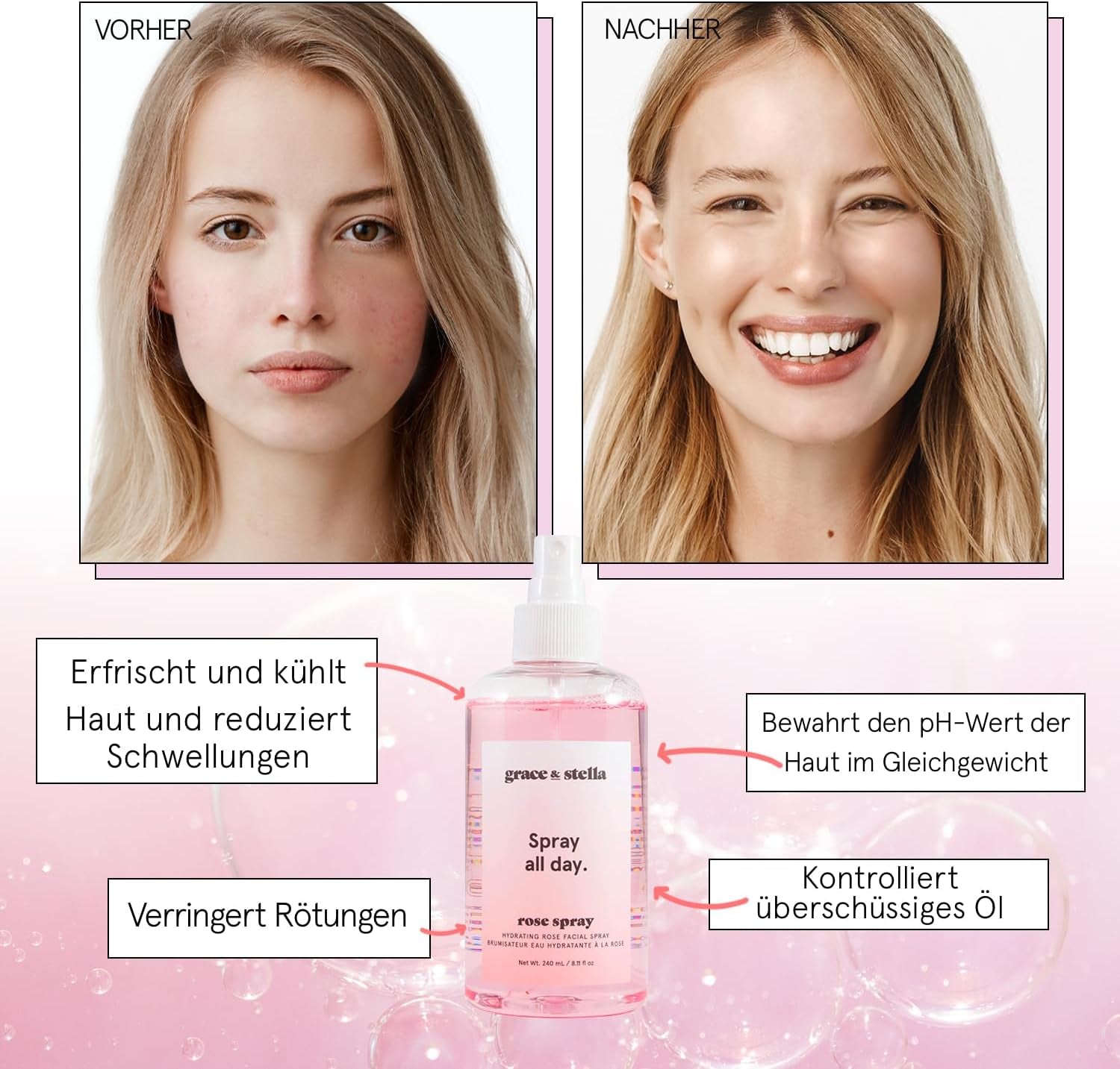 Brume Visage Hydratante à l'Eau de Rose - Formule Végan pour un Teint Éclatant