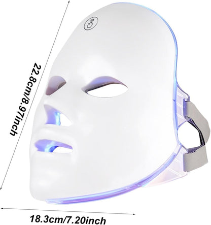 Masque LED 7 Couleurs pour Soin Visage Professionnel - Beauté et Régénération de la Peau, Rechargeable et Facile à Utiliser