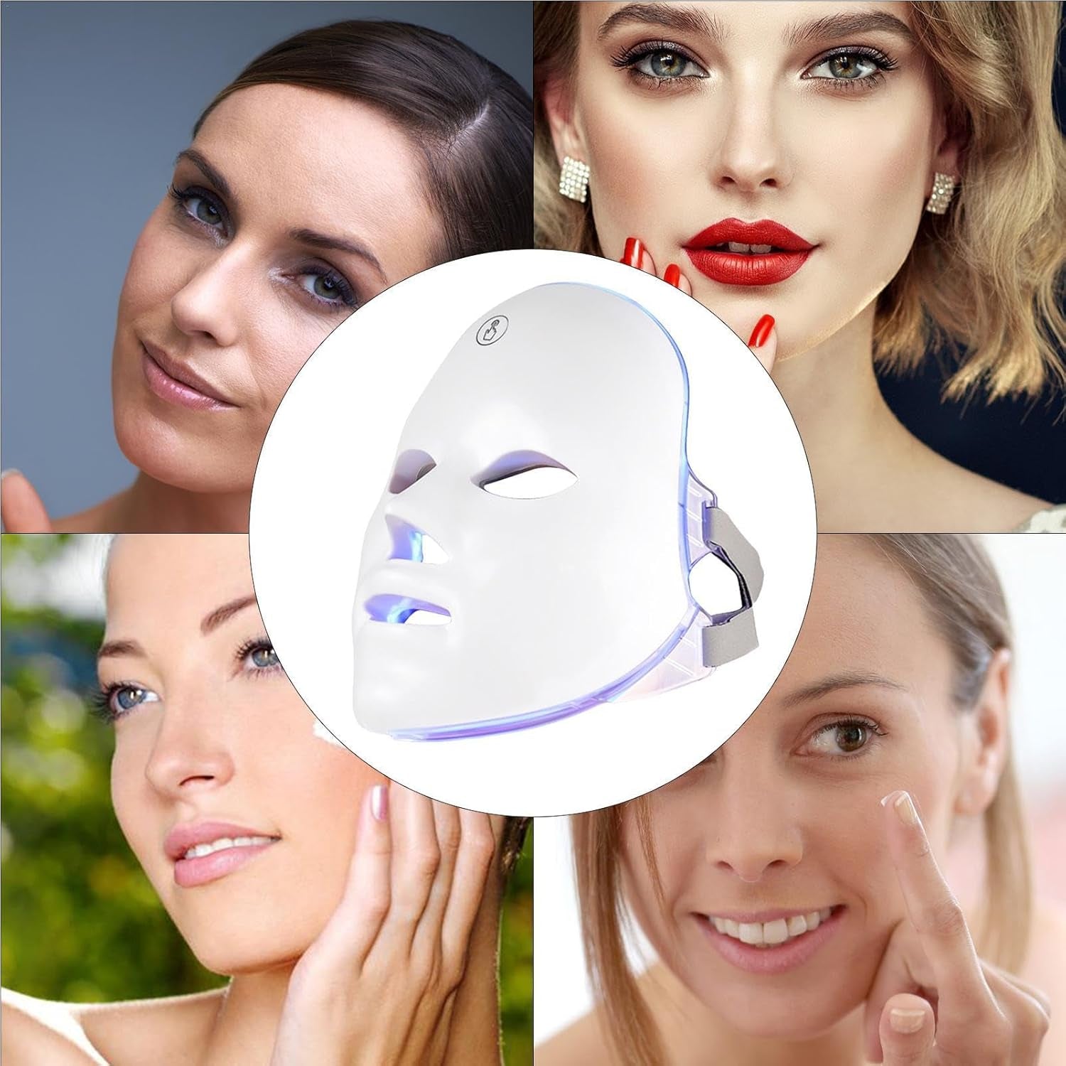 Masque LED 7 Couleurs pour Soin Visage Professionnel - Beauté et Régénération de la Peau, Rechargeable et Facile à Utiliser